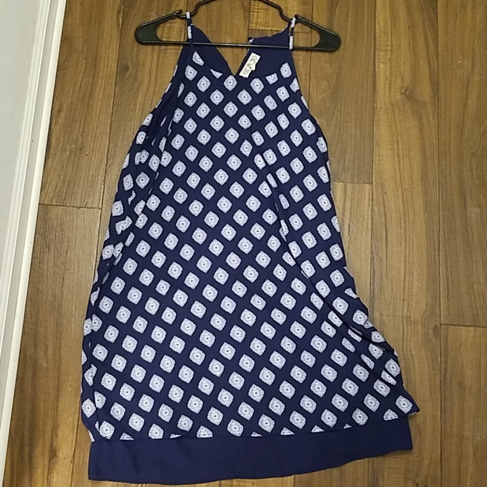 Pink rose blue dress size XL